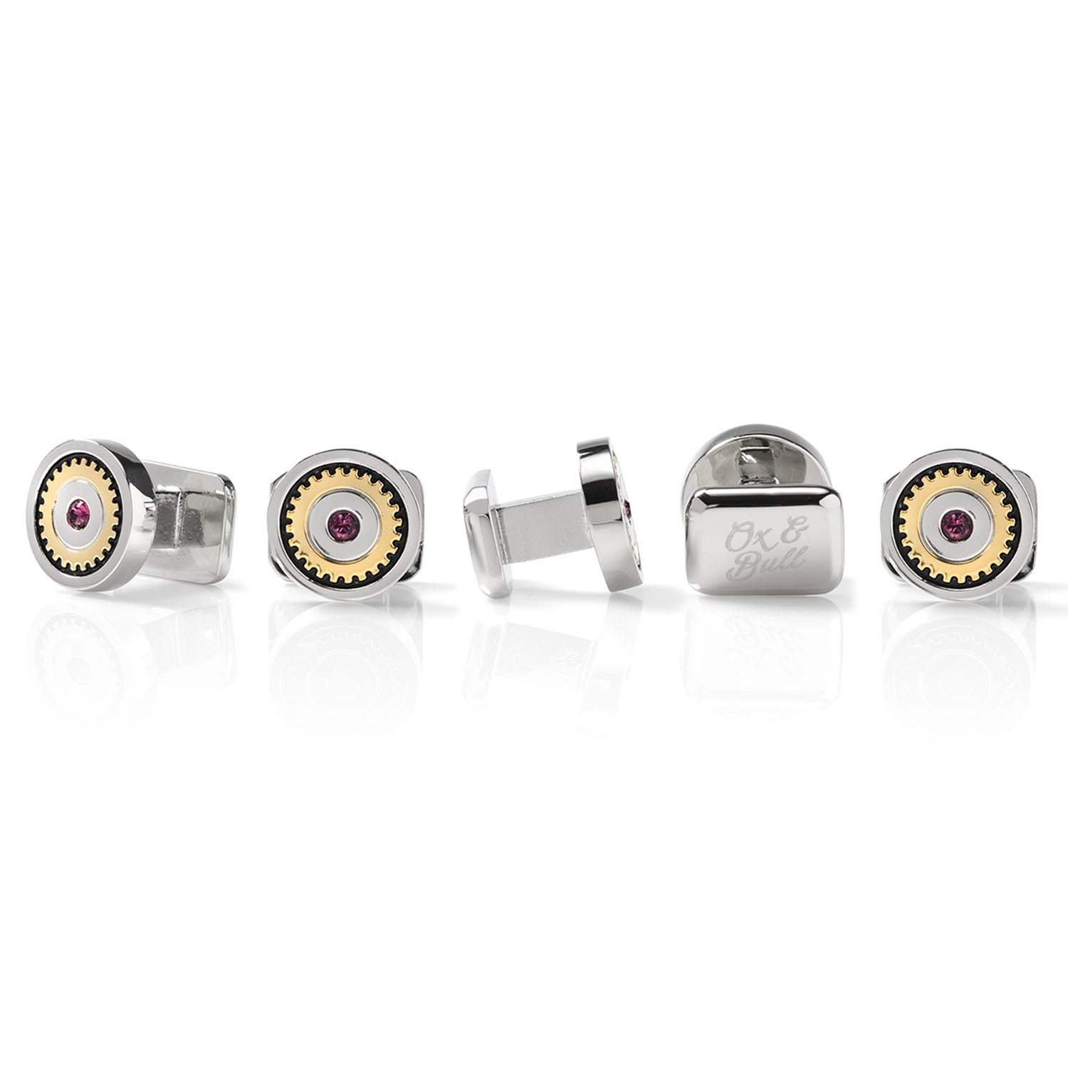 Gear Amethyst Stone 5-Studs - Cufflinks.com - Flyclothing LLC