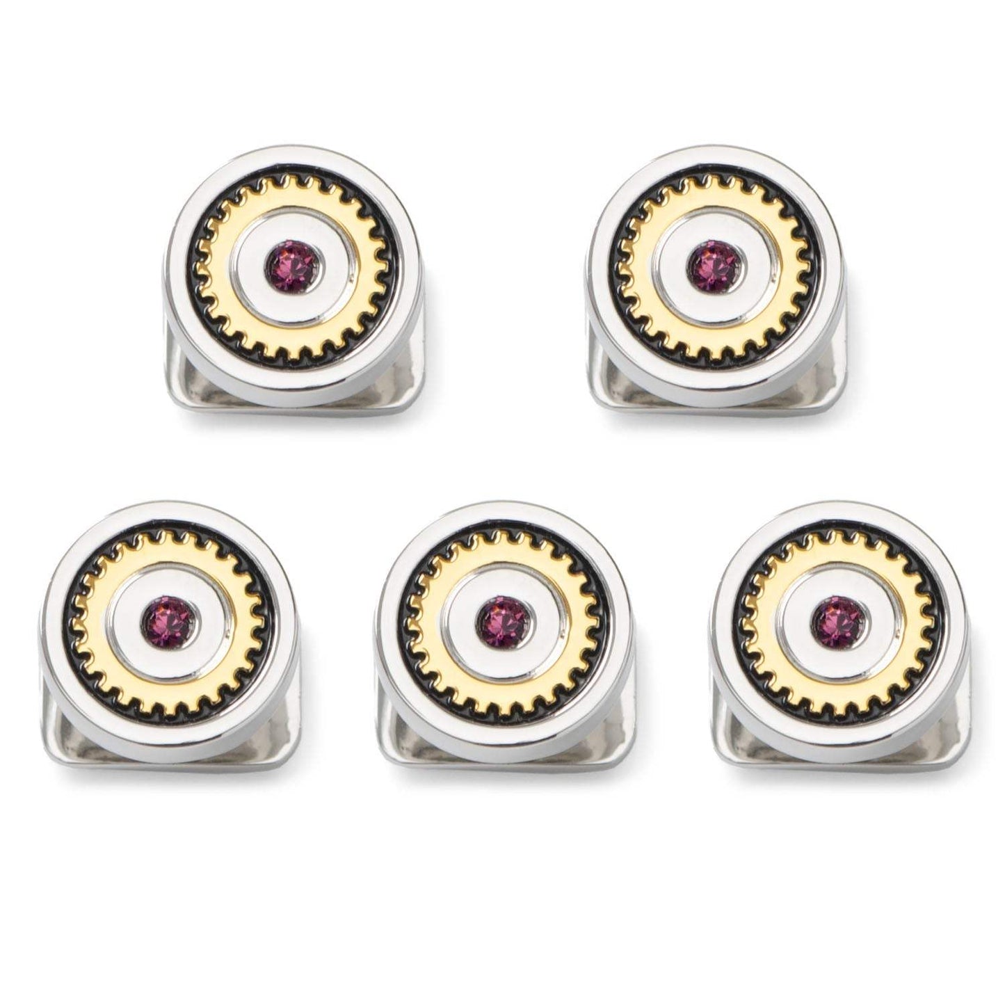 Gear Amethyst Stone 5-Studs - Cufflinks.com - Flyclothing LLC