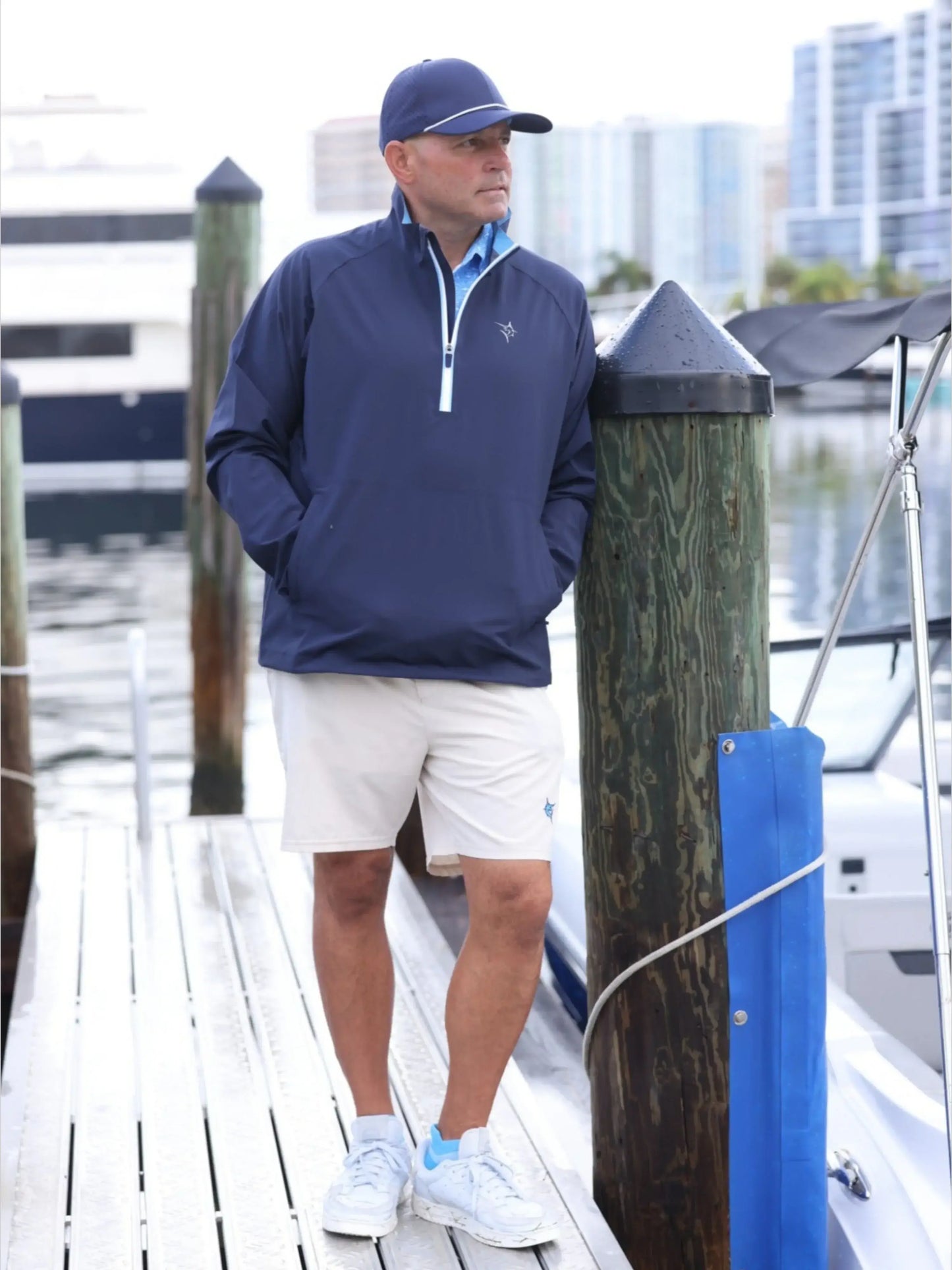 Palm Beach Waterproof Quarter Zip - White Water Life - Flyclothing LLC