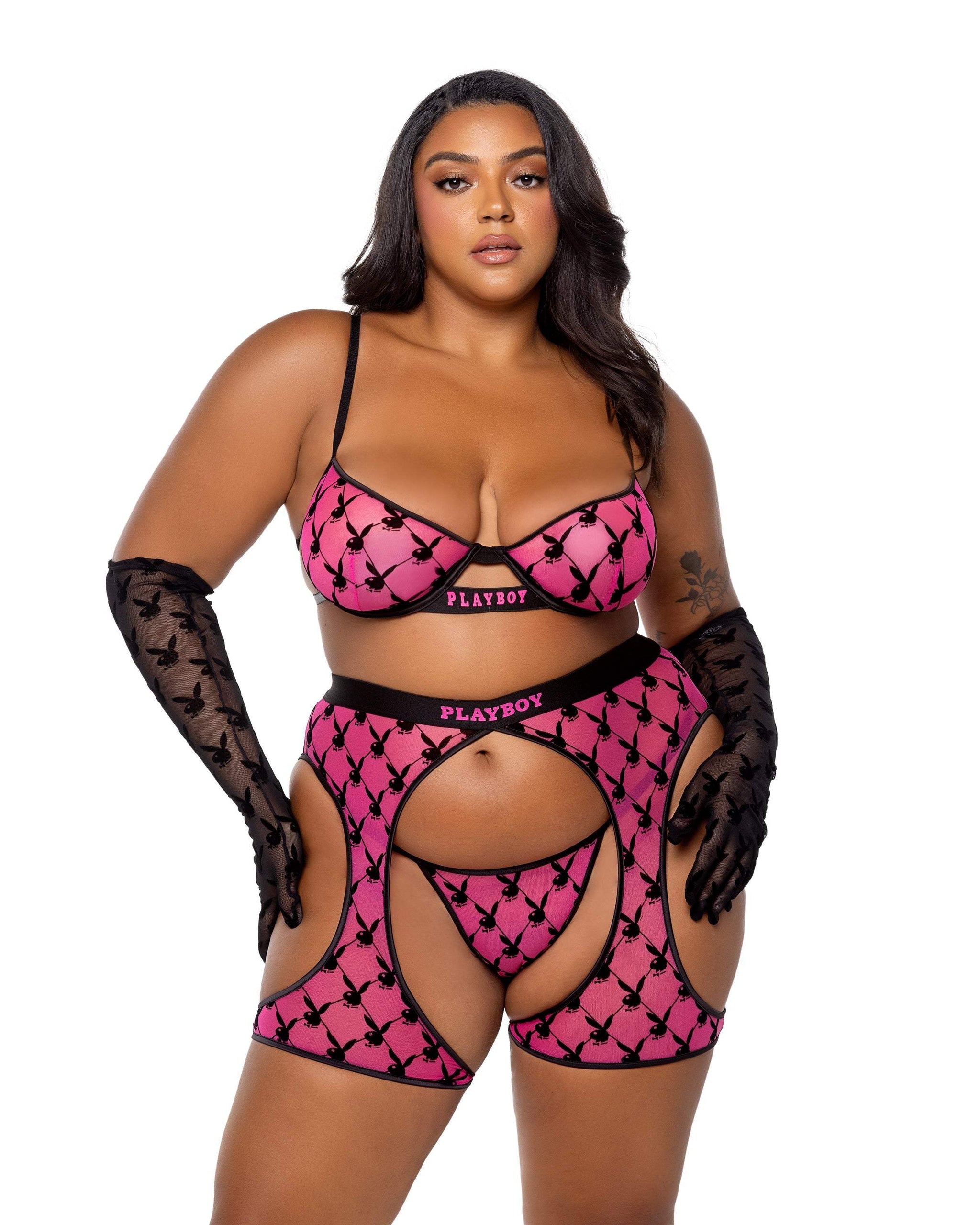 Playboy Flocked Bunny Chaps - Roma Costume - Flyclothing LLC