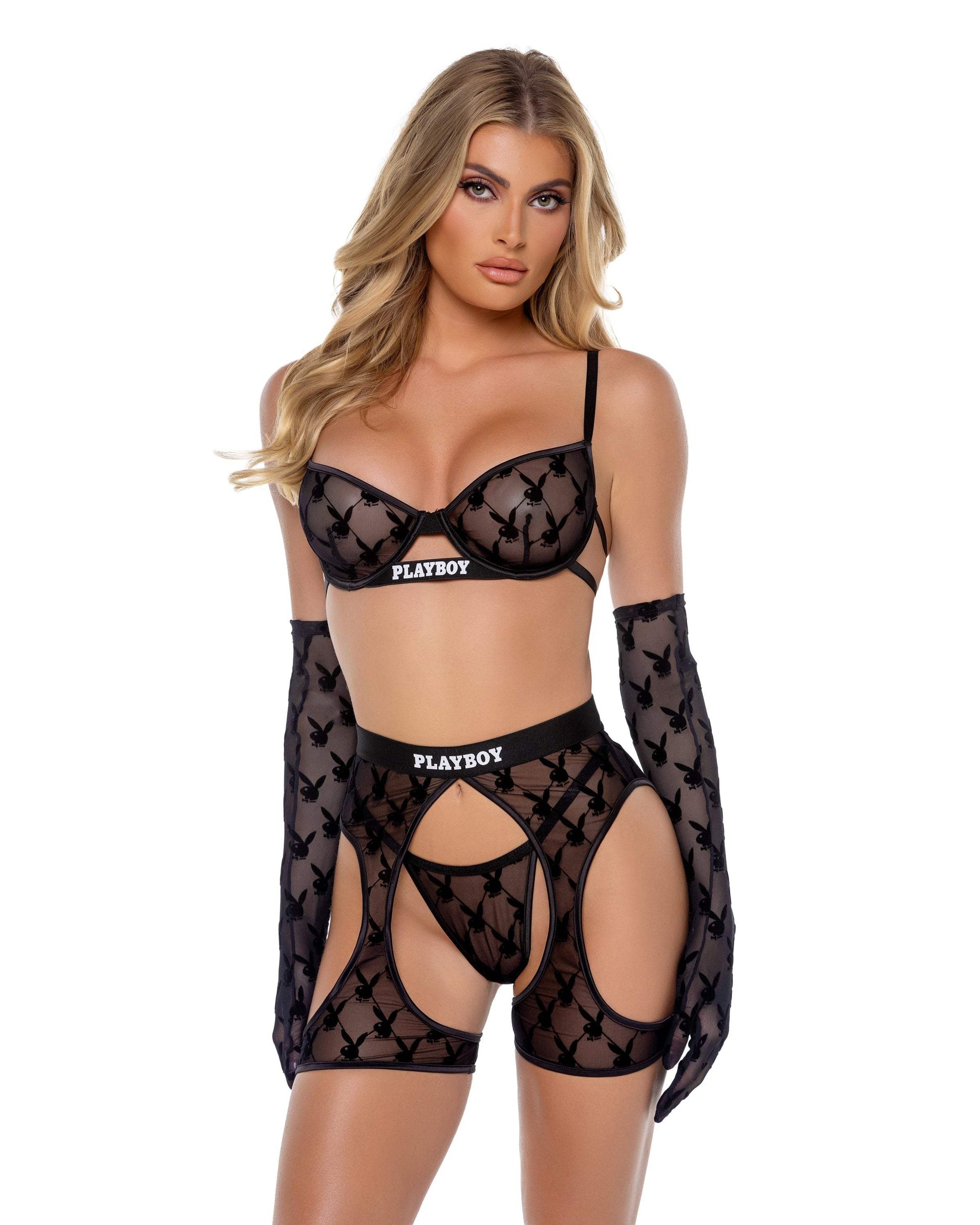 Playboy Flocked Bunny Chaps - Roma Costume - Flyclothing LLC