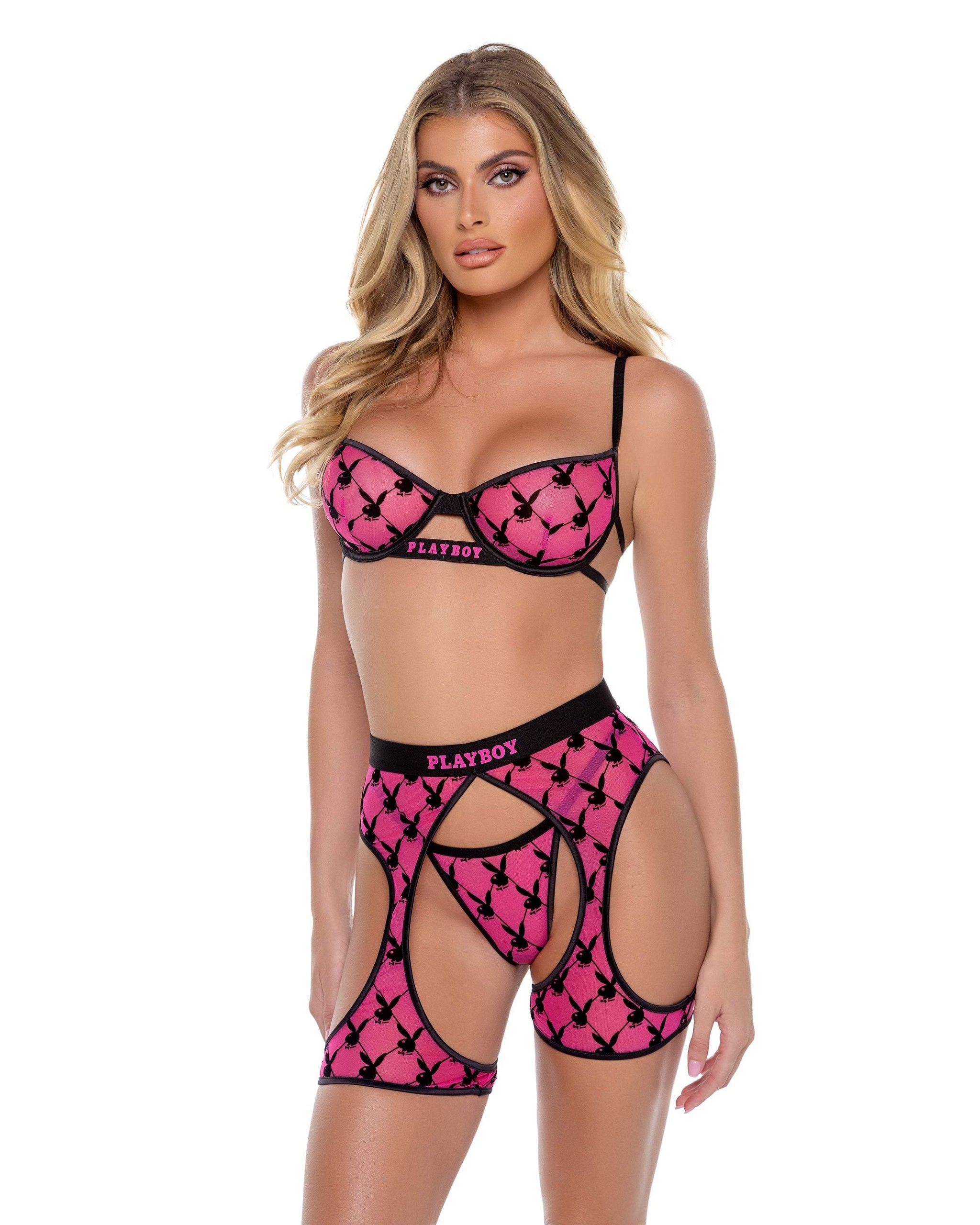 Playboy Flocked Bunny Chaps - Roma Costume - Flyclothing LLC