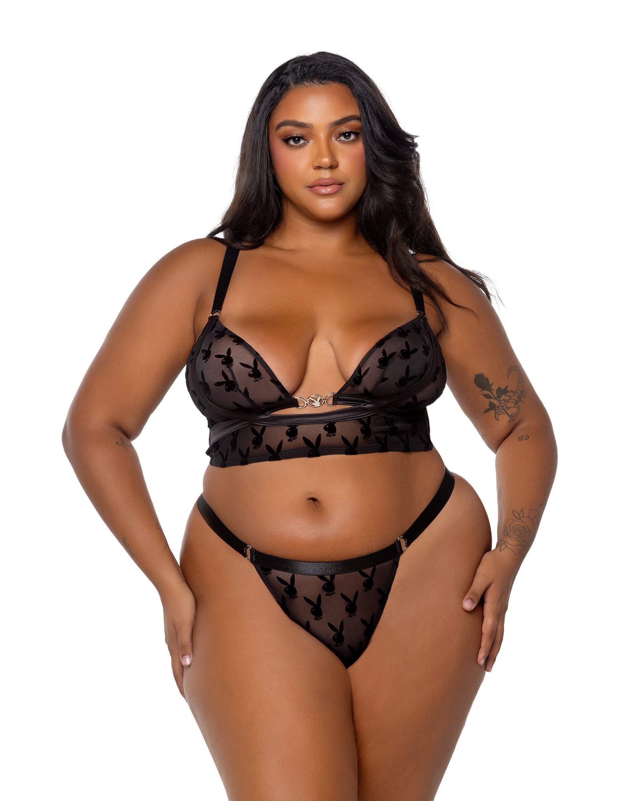 Playboy Bunny Charm Bralette 2pc Set - Roma Costume - Flyclothing LLC
