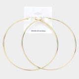 3.7" Metal Hoop Pin Catch Earrings - Madeline Love - Flyclothing LLC