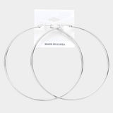 3.7" Metal Hoop Pin Catch Earrings - Madeline Love - Flyclothing LLC