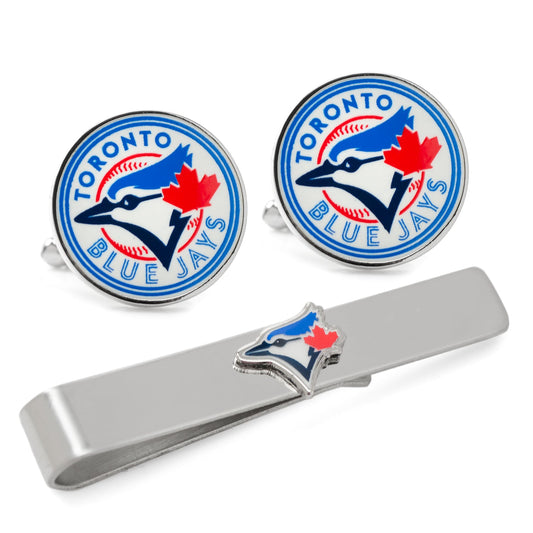 MLB Toronto Blue Jays Cufflinks and Tie Bar Gift Set