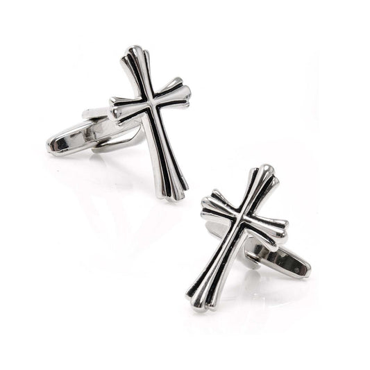 Silver Cross Cufflinks - Cufflinks.com - Flyclothing LLC