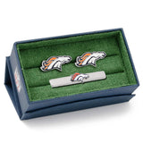 NFL Denver Broncos Cufflinks and Tie Bar Gift Set - Cufflinks.com - Flyclothing LLC
