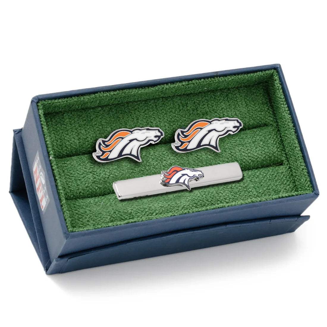 NFL Denver Broncos Cufflinks and Tie Bar Gift Set - Cufflinks.com - Flyclothing LLC