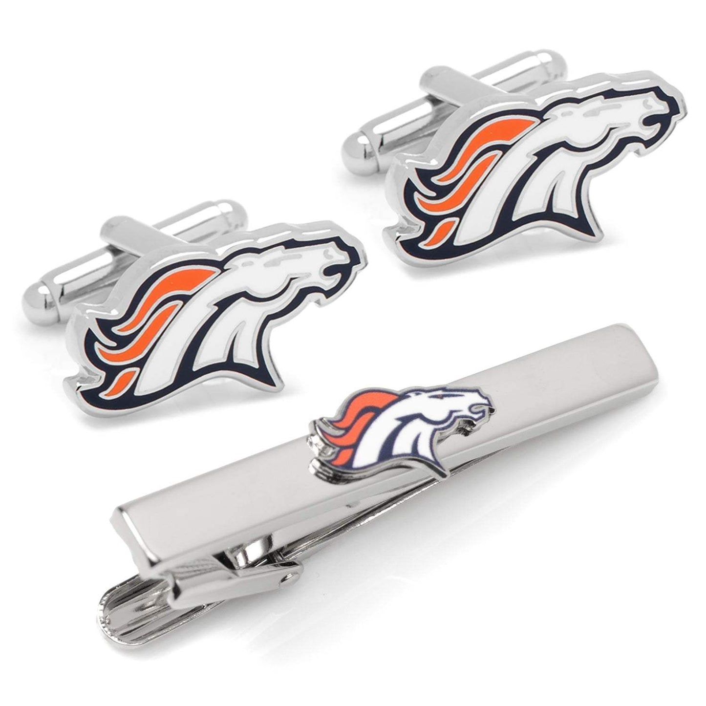 NFL Denver Broncos Cufflinks and Tie Bar Gift Set - Cufflinks.com - Flyclothing LLC