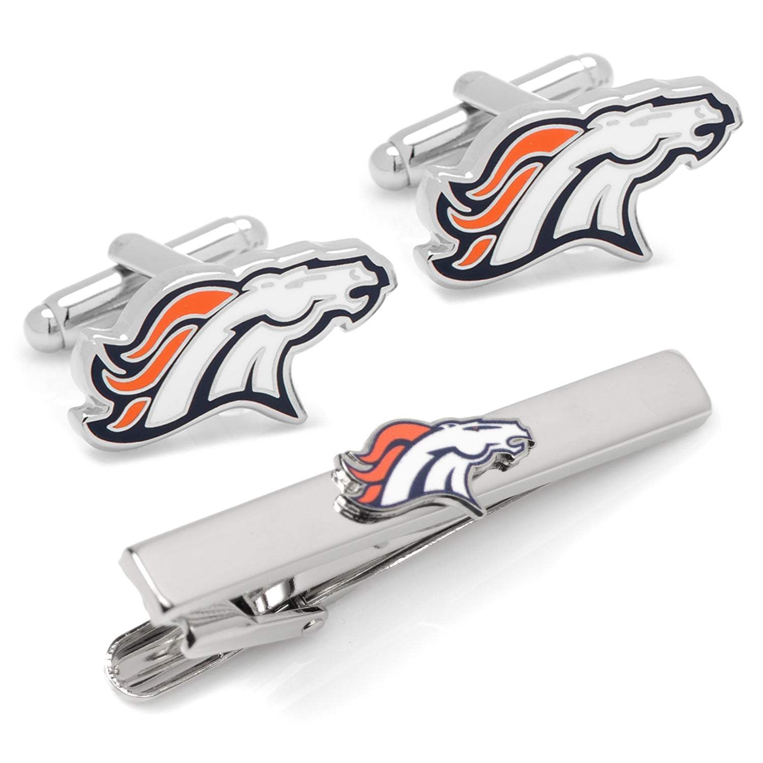 NFL Denver Broncos Cufflinks and Tie Bar Gift Set - Cufflinks.com - Flyclothing LLC