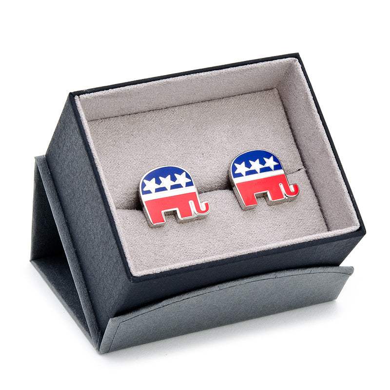 Republican Elephant Cufflinks - Cufflinks.com - Flyclothing LLC