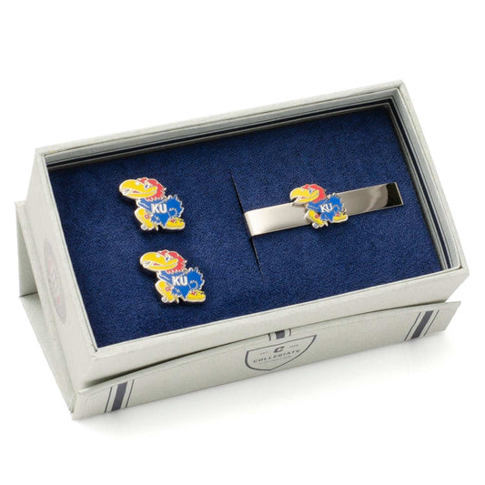 NCAA University of Kansas Jayhawks Cufflinks and Tie Bar Gift Set - Cufflinks.com - Flyclothing LLC