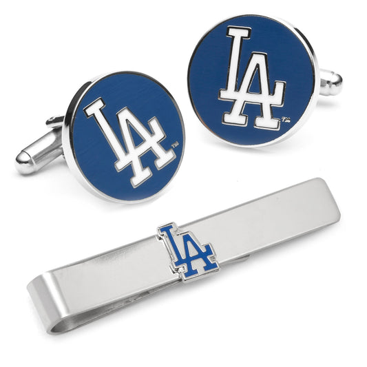 MLB LA Dodgers Cufflinks and Tie Bar Gift Set
