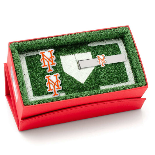 MLB New York Mets Cufflinks and Tie Clip Gift Set - Cufflinks.com - Flyclothing LLC