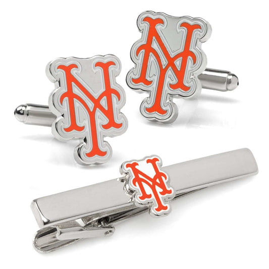 MLB New York Mets Cufflinks and Tie Clip Gift Set - Cufflinks.com - Flyclothing LLC