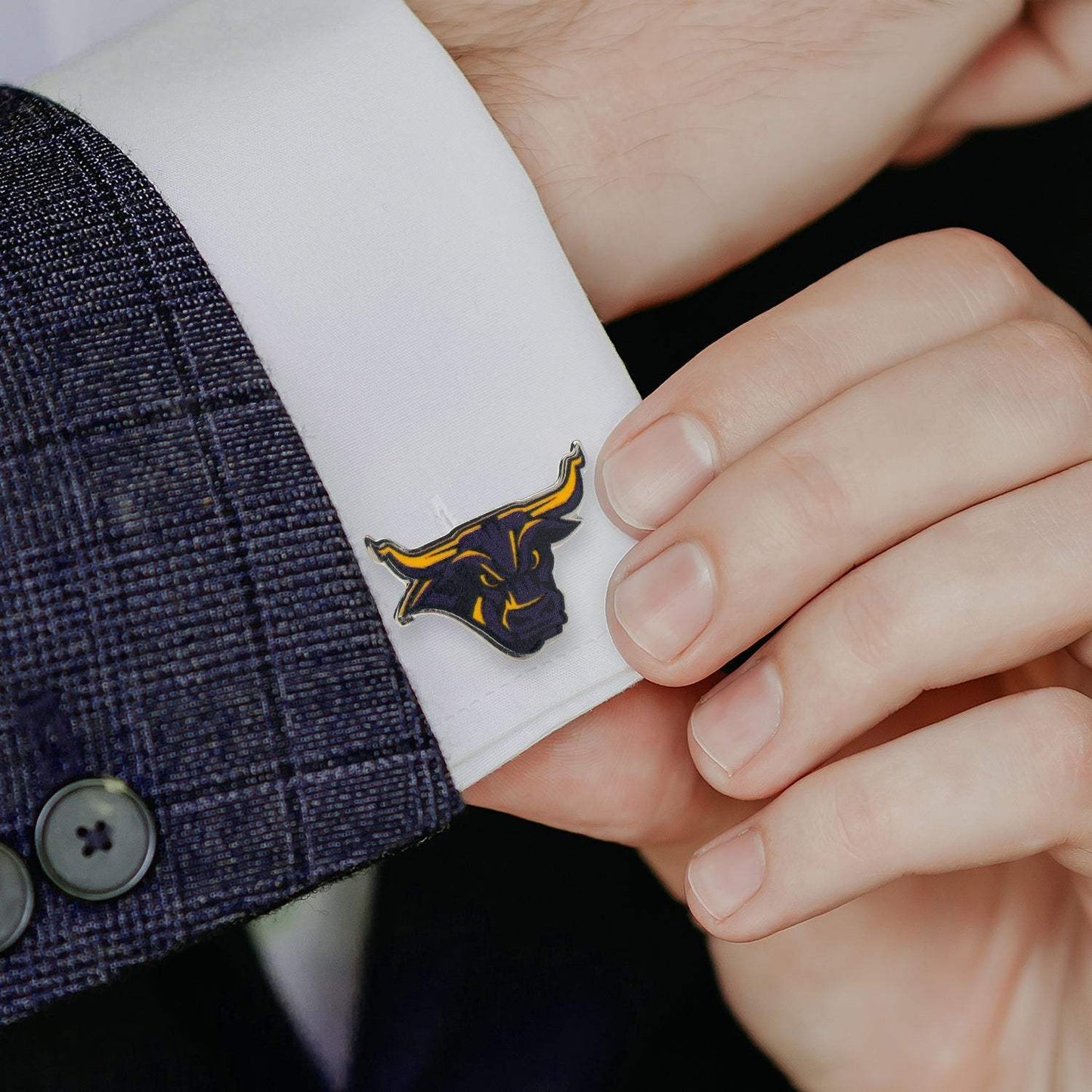 NCAA Mankato State Stomper Mascot Cufflinks - Cufflinks.com - Flyclothing LLC