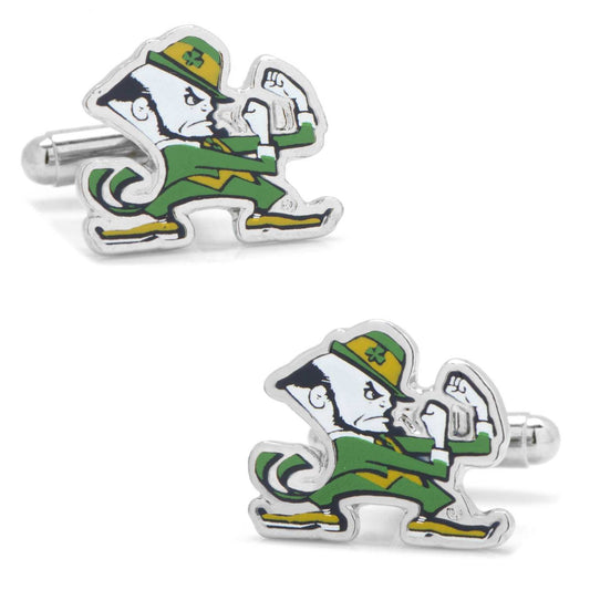 NCAA Notre Dame University Fighting Leprechaun Cufflinks - Cufflinks.com - Flyclothing LLC