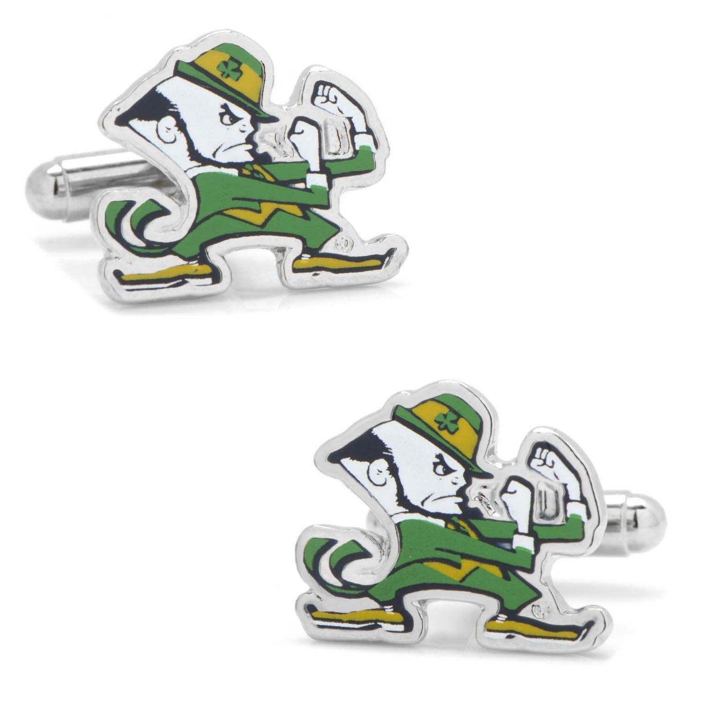 NCAA Notre Dame University Fighting Leprechaun Cufflinks - Cufflinks.com - Flyclothing LLC