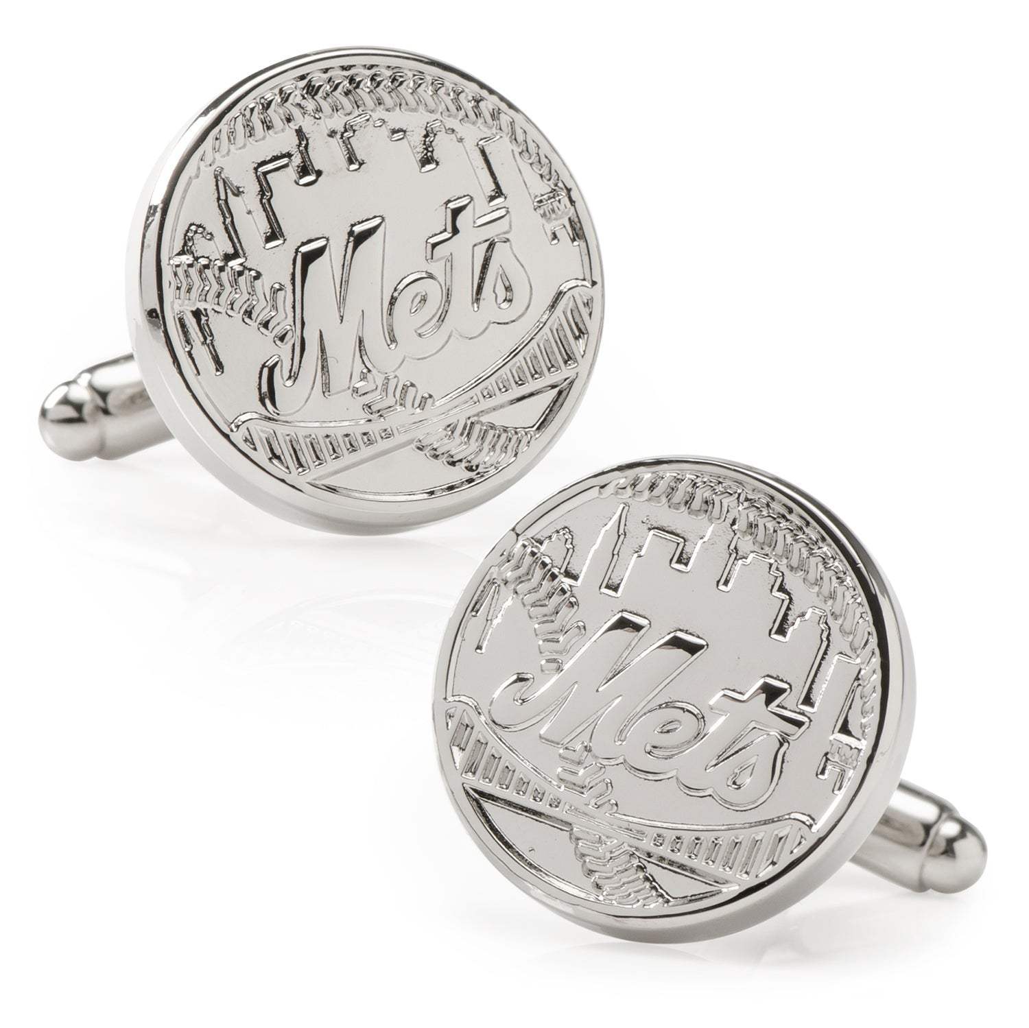 MLB New York Mets Silver Edition Cufflinks - Cufflinks.com - Flyclothing LLC