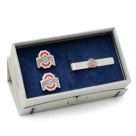 NCAA Ohio State University Cufflinks and Tie Bar Gift Set - Cufflinks.com - Flyclothing LLC