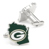 NFL Green Bay Packers State Shaped Cufflinks - Cufflinks.com - Flyclothing LLC