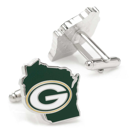NFL Green Bay Packers State Shaped Cufflinks - Cufflinks.com - Flyclothing LLC