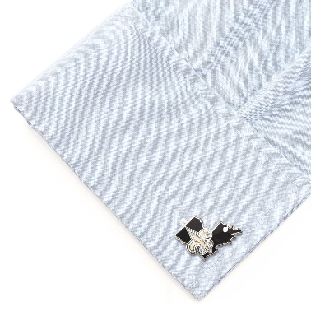 NFL New Orleans Saints State Shaped Cufflinks - Cufflinks.com - Flyclothing LLC