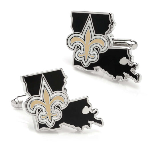 NFL New Orleans Saints State Shaped Cufflinks - Cufflinks.com - Flyclothing LLC