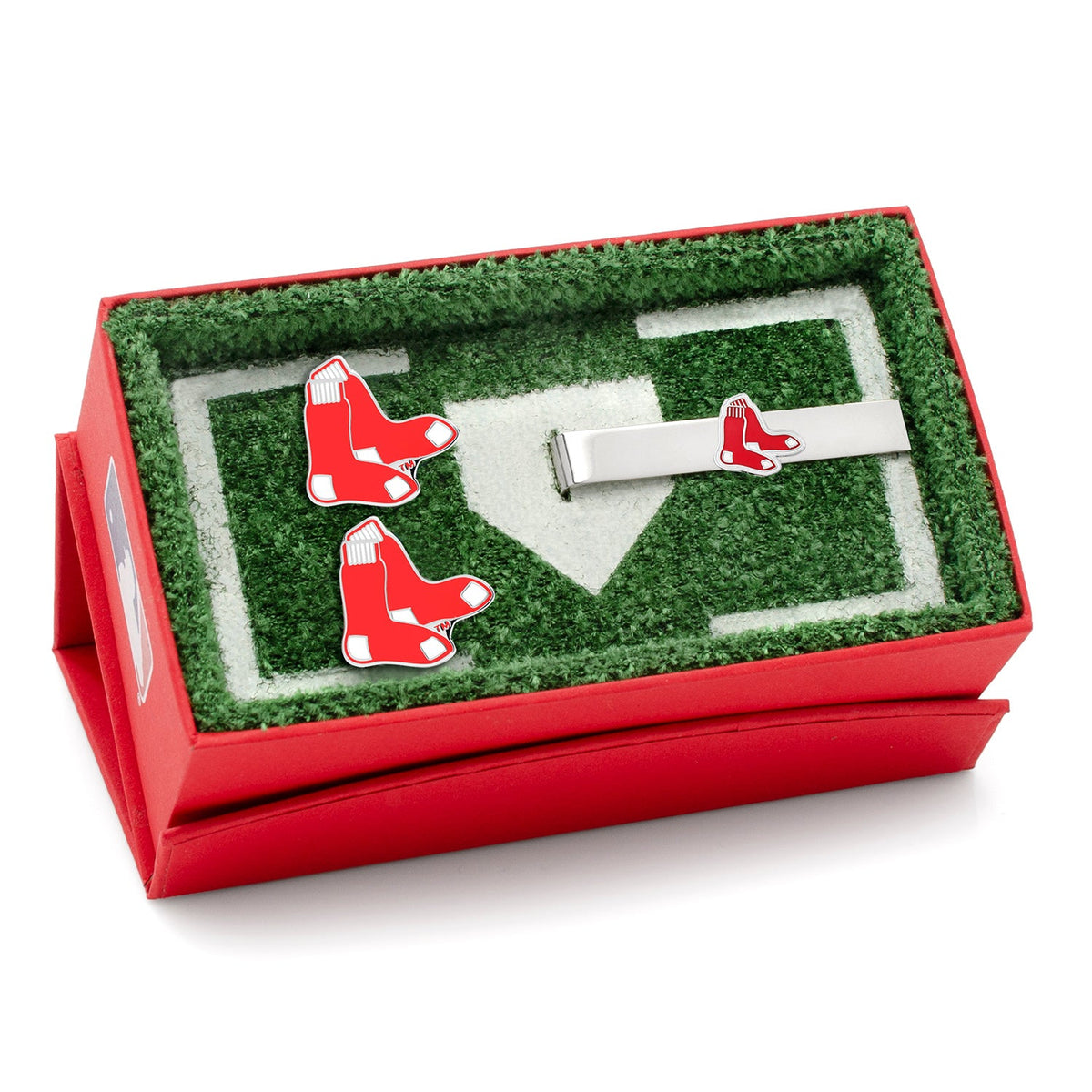 MLB Boston Red Sox Cufflinks and Tie Bar Gift Set - Cufflinks.com - Flyclothing LLC