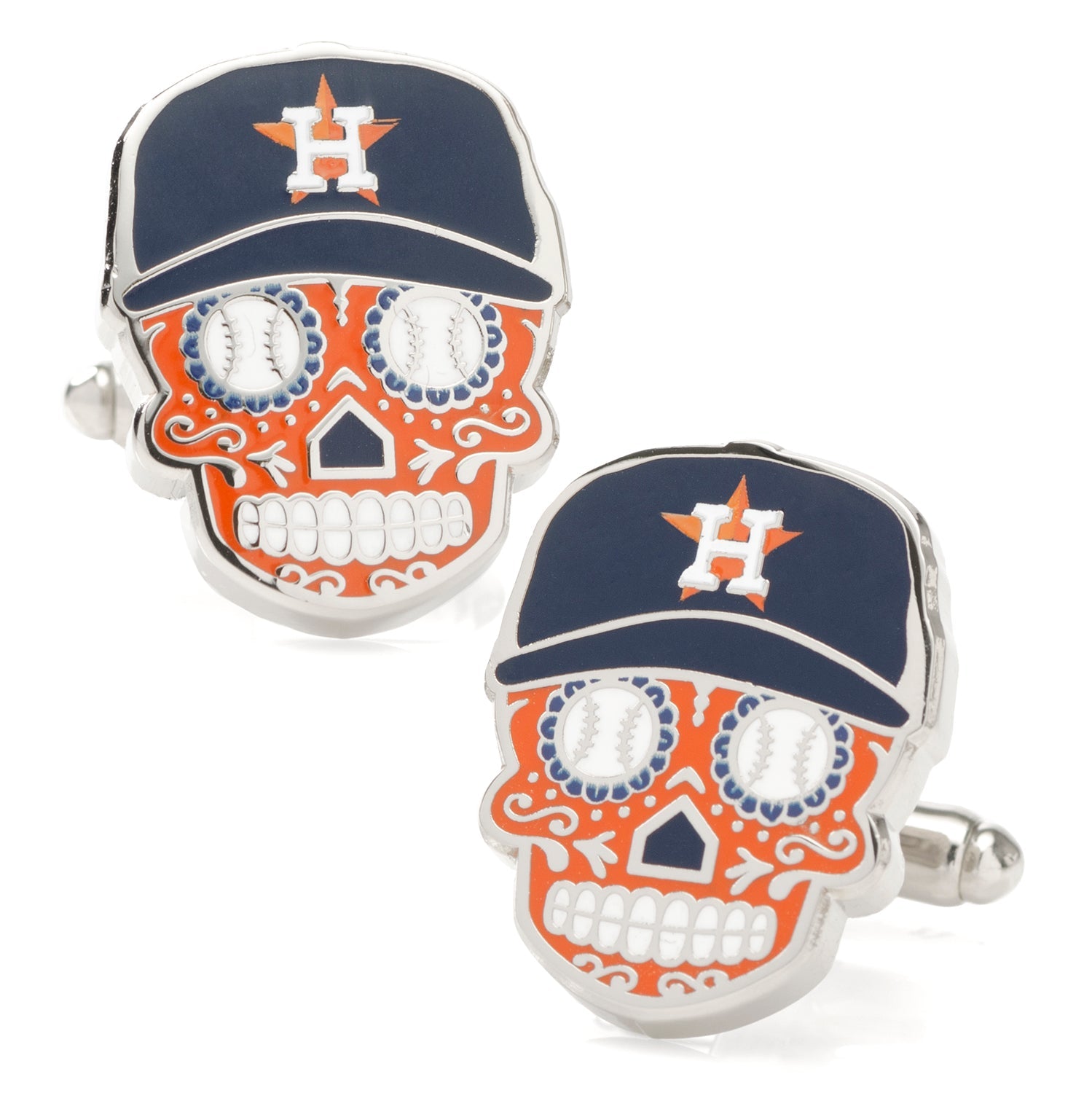 MLB Houston Astros Sugar Skull Cufflinks - Cufflinks.com - Flyclothing LLC