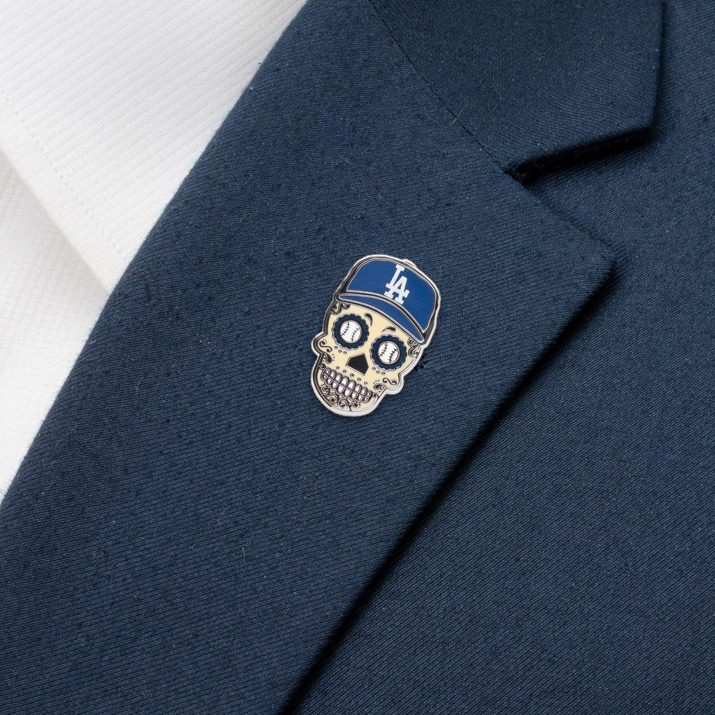 MLB LA Dodgers Sugar Skull Lapel Pin - Cufflinks.com - Flyclothing LLC
