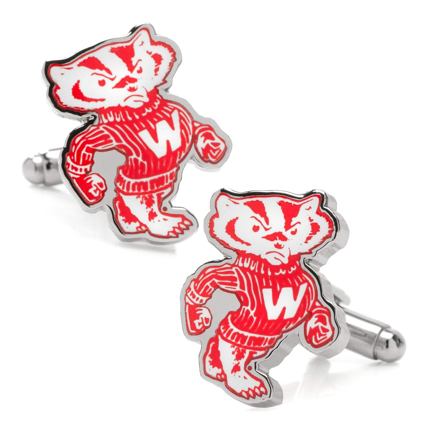 NCAA University of Wisconsin Badgers Throwback Cufflinks - Cufflinks.com - Flyclothing LLC