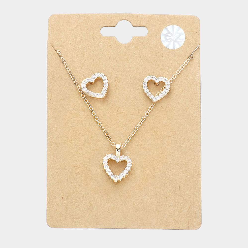 CZ Heart Pendant Necklace - Madeline Love - Flyclothing LLC