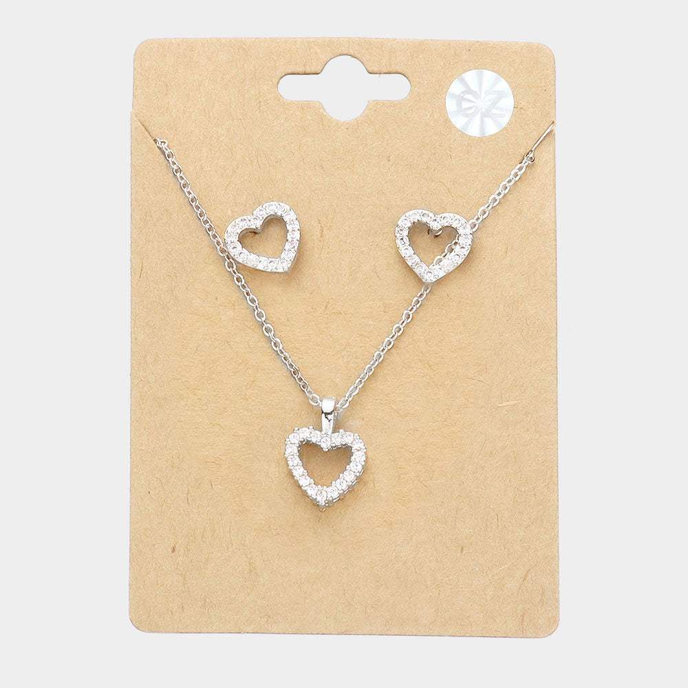 CZ Heart Pendant Necklace - Madeline Love - Flyclothing LLC