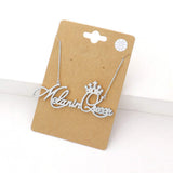 CZ Melanin Queen Message Pendant Necklace - Madeline Love - Flyclothing LLC