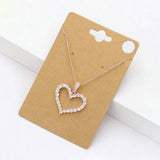 CZ Stone Paved Open Heart Pendant Necklace - Madeline Love - Flyclothing LLC