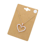 CZ Stone Paved Open Heart Pendant Necklace - Madeline Love - Flyclothing LLC