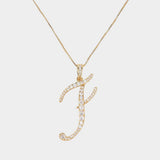 -F- CZ Initial Monogram Pendant Necklace - Madeline Love - Flyclothing LLC