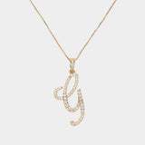 -G- CZ Initial Monogram Pendant Necklace - Madeline Love - Flyclothing LLC