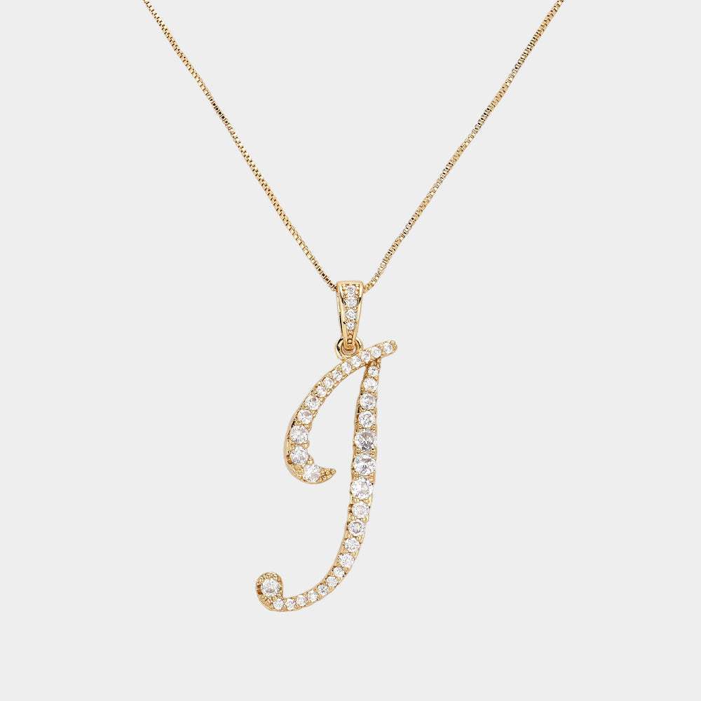 -I- CZ Initial Monogram Pendant Necklace - Madeline Love - Flyclothing LLC