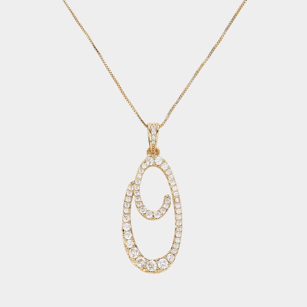 -O- CZ Initial Monogram Pendant Necklace - Madeline Love - Flyclothing LLC