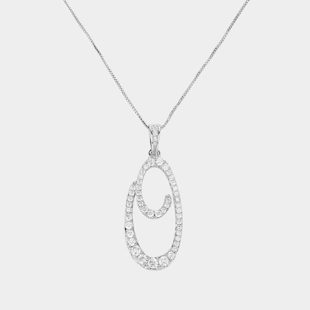 -O- CZ Initial Monogram Pendant Necklace - Madeline Love - Flyclothing LLC