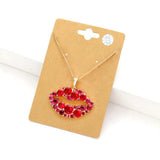 CZ Lips Pendant Necklace - Madeline Love - Flyclothing LLC