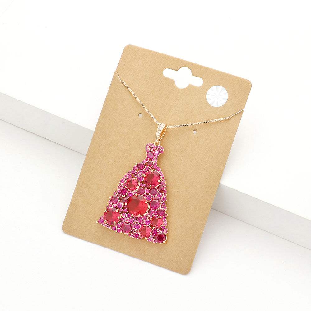 CZ Dress Pendant Necklace - Madeline Love - Flyclothing LLC