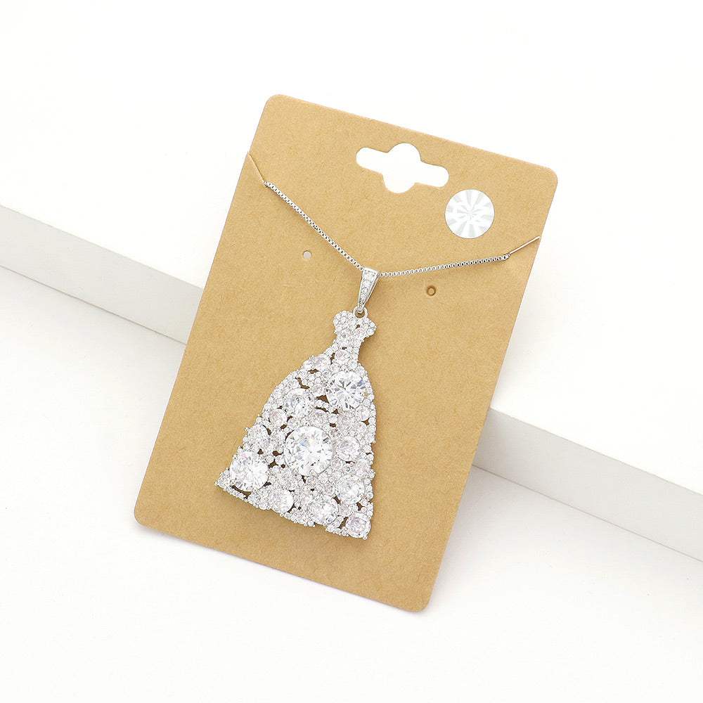 CZ Dress Pendant Necklace - Madeline Love - Flyclothing LLC
