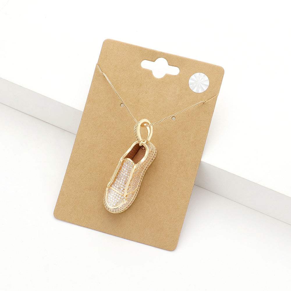 CZ Sneaker Pendant Necklace - Madeline Love - Flyclothing LLC