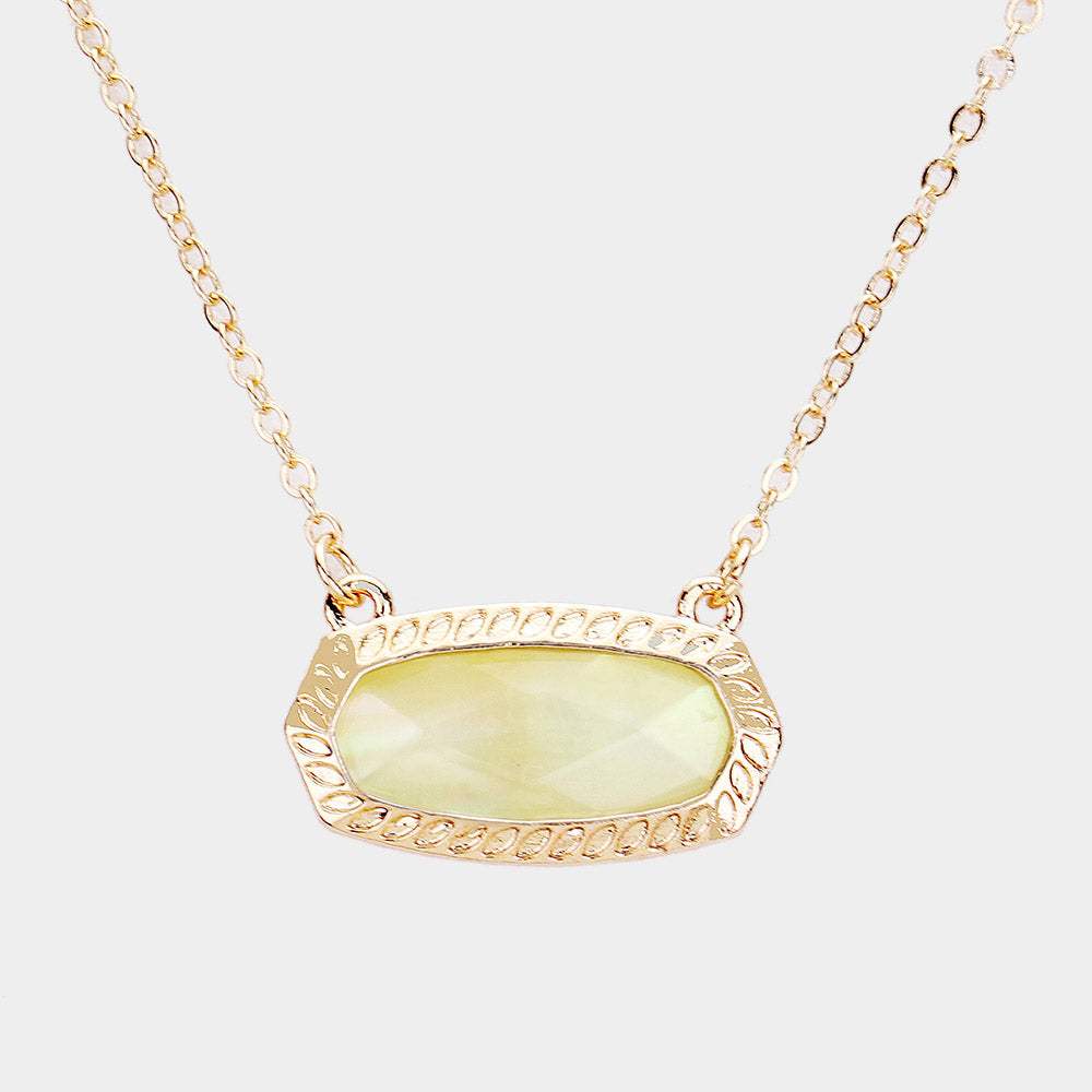 Hexagon Stone Pendant Necklace - Madeline Love - Flyclothing LLC