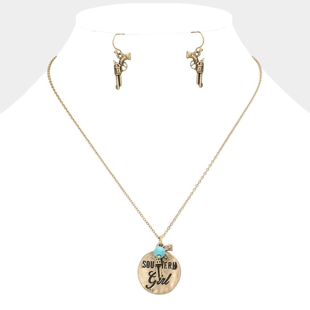 "Southern Girl" Gun Charm Necklace - Madeline Love - Flyclothing LLC