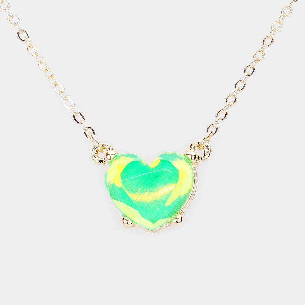 Heart Stone Pendant Necklace - Madeline Love - Flyclothing LLC